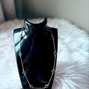 Adina Eden Gold Necklace with Green Accents